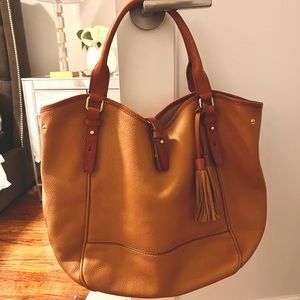 Jcrew tasseled leather hobo